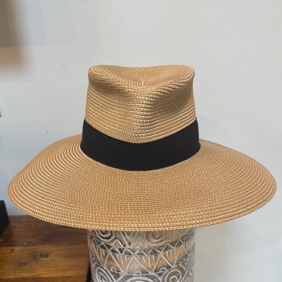 Eric Javits Daphne Wide-Brim Straw Fedora Hat - Picture 3 of 9